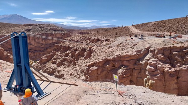 Cruce aereo Proceso de selección de personal para el campo geotérmico Géisers del Tatio
